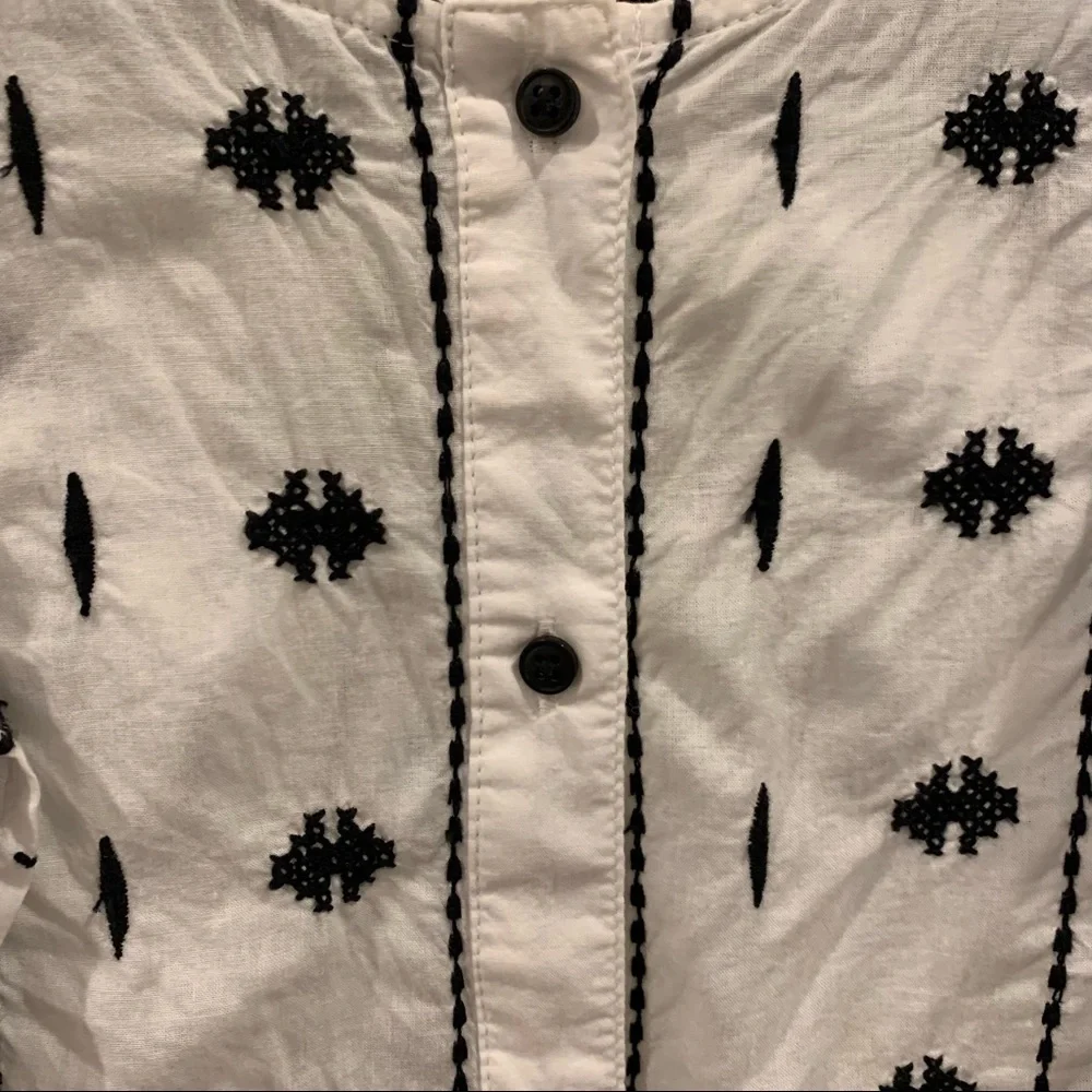Sezane Cream and Black Patterned Blouse - Picture 3 of 4